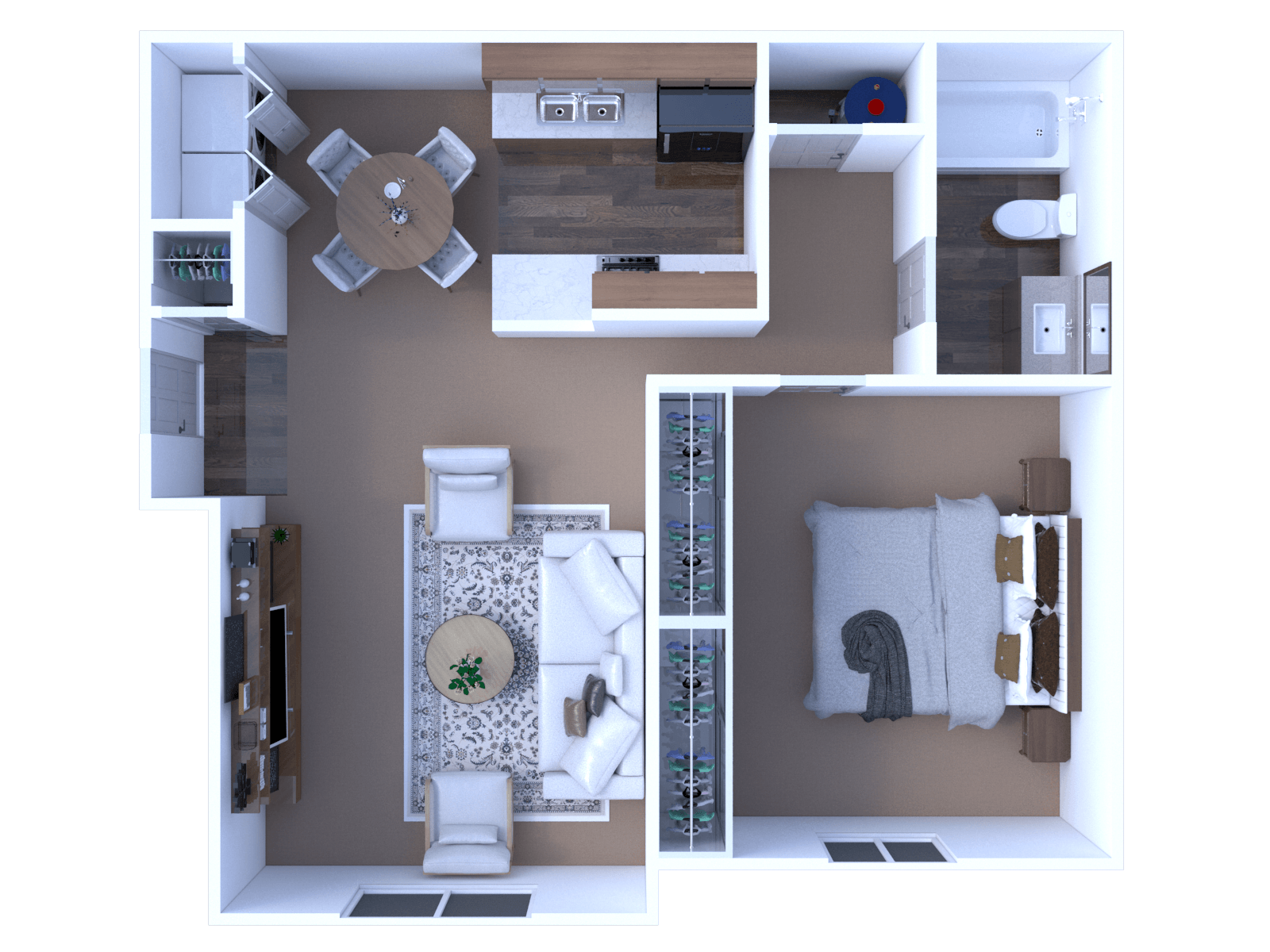 Foxfire 1 bedroom apartment floorplan Foxfire 1 Bed & 1 Bath Floor Plan At Austin Place Apartments